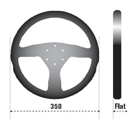 Sparco Steering Wheel L505 Lap 5 Blk/Blk/Blk