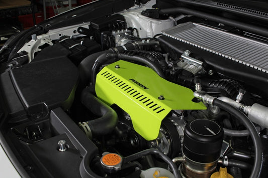 PERRIN 22-25 Subaru WRX Pulley Cover - Neon Yellow (TALL - For Use w/o PERRIN AOS)