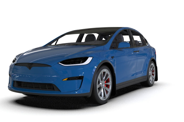 Rally Armor 22-26 Tesla Model X Black UR Mud Flap w/Red Logo