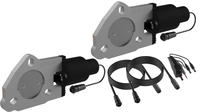 QTP 2.5in Bolt-On QTEC Dual Electric Cutout Valves - Pair