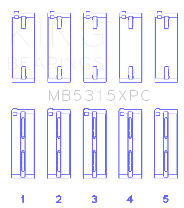 King Engine Bearings Mitsubishi 4G63/4G64 Coated Performance Main Bearing Set - Size STD