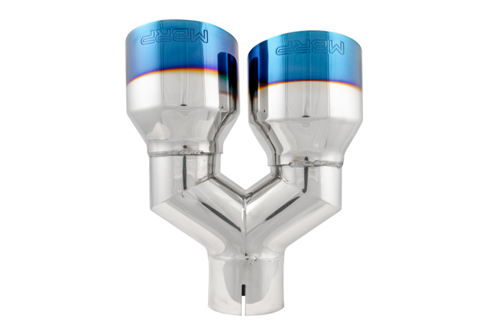MBRP Burnt End Tip 2.5 ID Dual 4 OD Out 9.5 length Single wall 304 Stainless Steel Driver Side