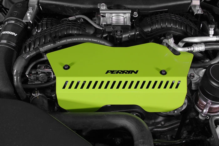 PERRIN 22-25 Subaru WRX Pulley Cover - Neon Yellow (TALL - For Use w/o PERRIN AOS)
