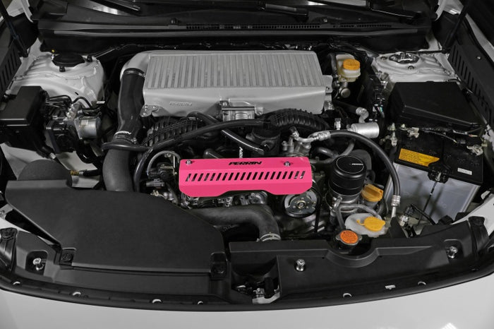 PERRIN 22-25 Subaru WRX Pulley Cover - Hyper Pink (SHORT - For Use w/PERRIN AOS)