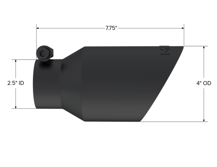 MBRP Universal 4in OD Dual Wall Angled 2.5in Inlet 8in Length Exhaust Tip - Black