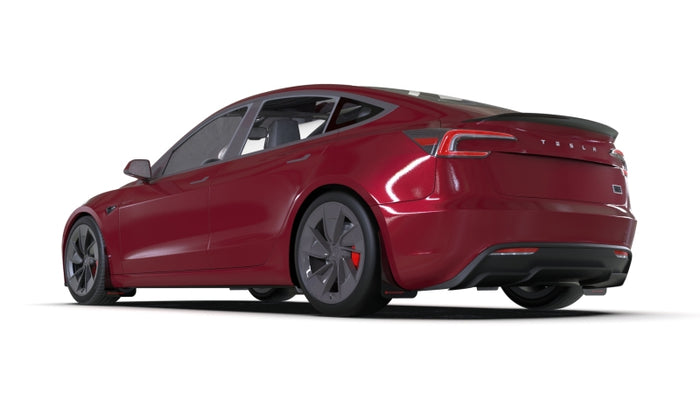 Rally Armor 24-26 Tesla Model 3 Highland Black UR Mud Flap Dark Grey Logo
