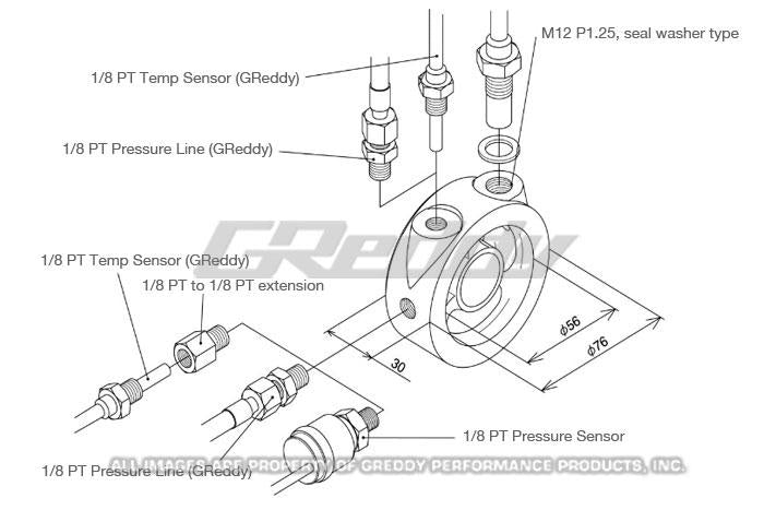 GReddy Universal Oil Filter Block Adapter