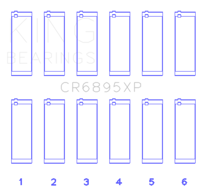 King Engine Bearings Ford EcoBoost 3.5L V6 Connecting Rod Bearing Set (Set of 6)