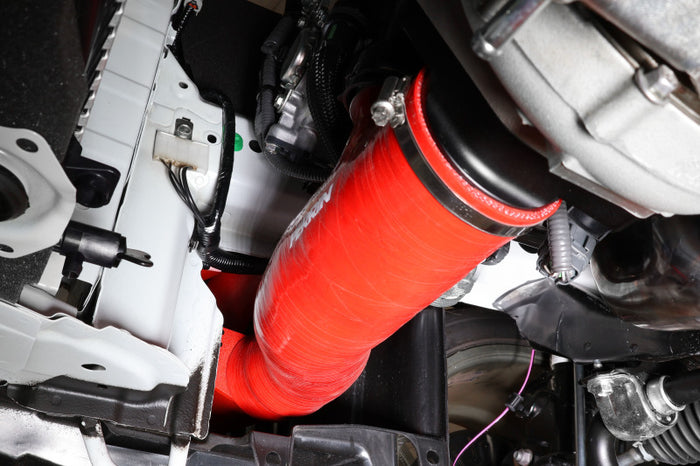 PERRIN 22-24 Subaru WRX / 20-25 LGT & OBXT Turbo Inlet Hose w/Turbo Adapter Flange (Long) - Red