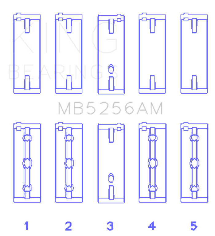 King Engine Bearings Hyundai 2.0L G4GC Main Bearing Set - Size STD