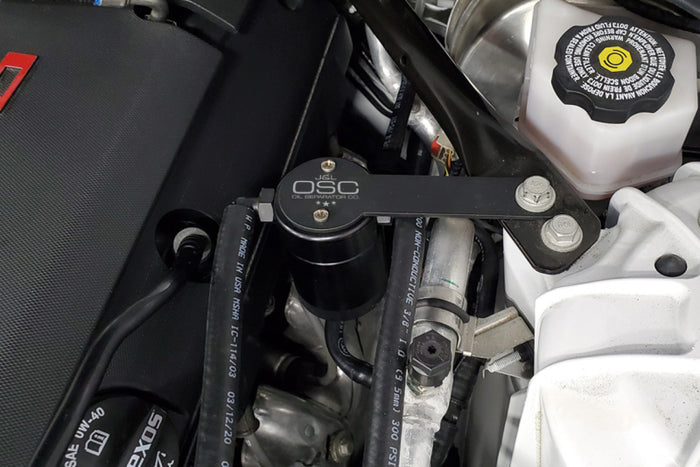 J&L 16-24 Chevrolet Camaro LT1 6.2L Driver Side Oil Separator 3.0 - Black Anodized