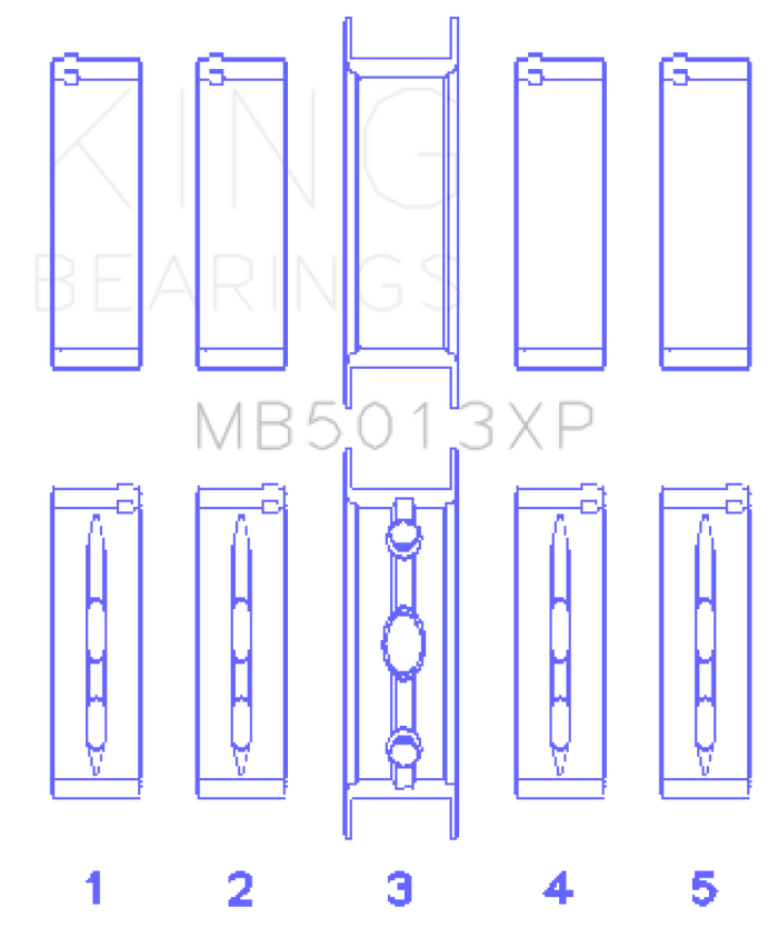 King Engine Bearings Chevy LS1/LS6/LS3 Performance Main Bearing Set - Size STDX