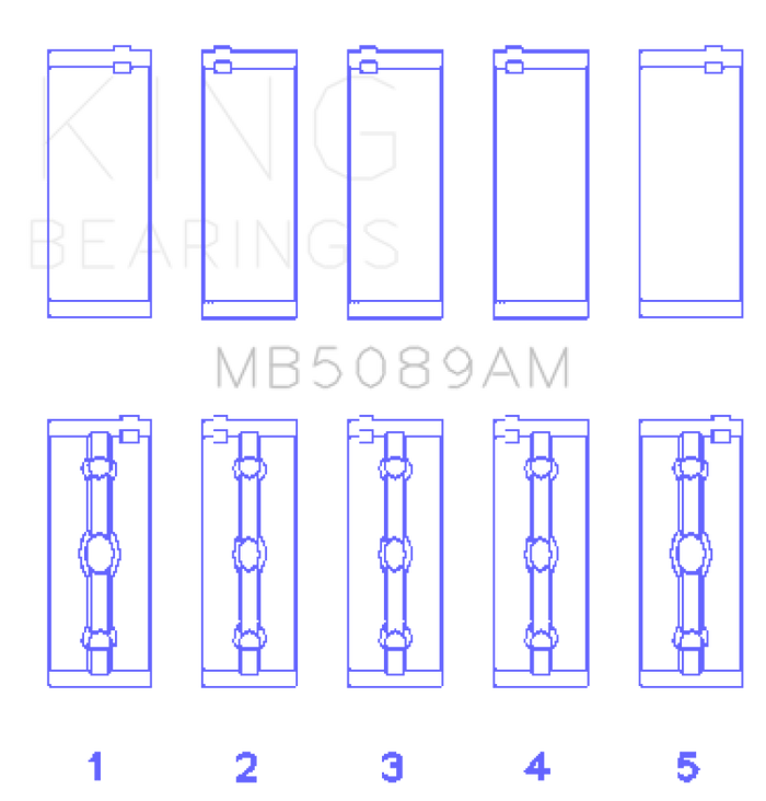 King Engine Bearings Toyota 1RZ Crankshaft Main Bearing Set - Size STD