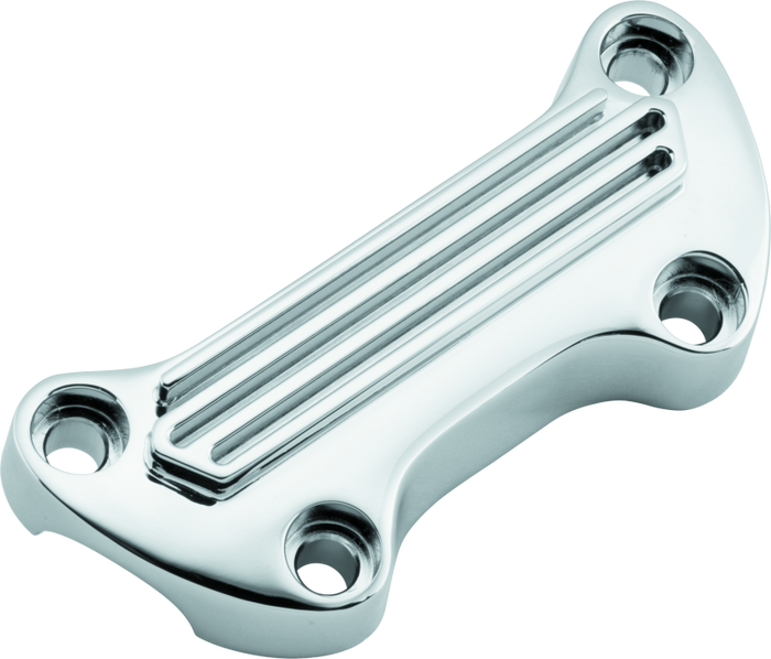 Bikers Choice 74-Up Chrome Finned Handlebar Clamp With 1in. Bars