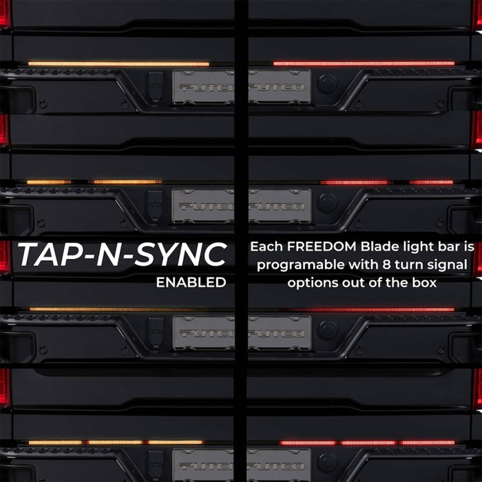 Putco 2021+ Ford F150 w/Factory LED Taillamps & OBS 60in Freedom Blade LED Tailgate Light Bar