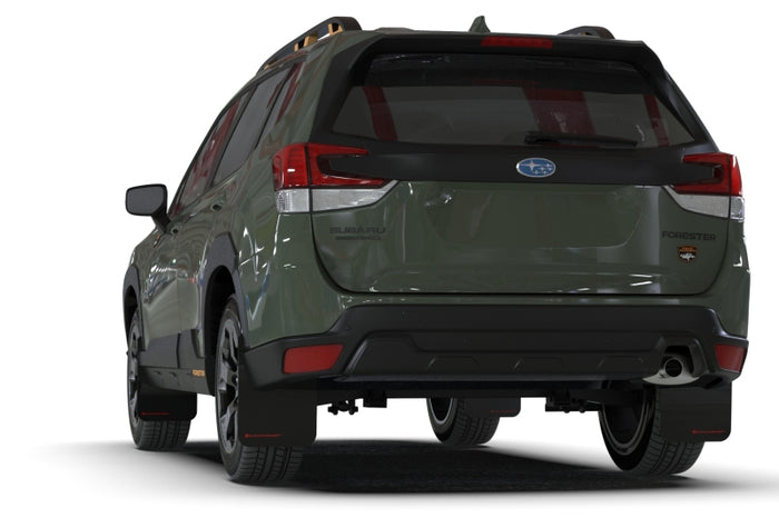 Rally Armor 22-24 Subaru Forester & Wilderness Black UR Mud Flap w/Wild Orange Logo