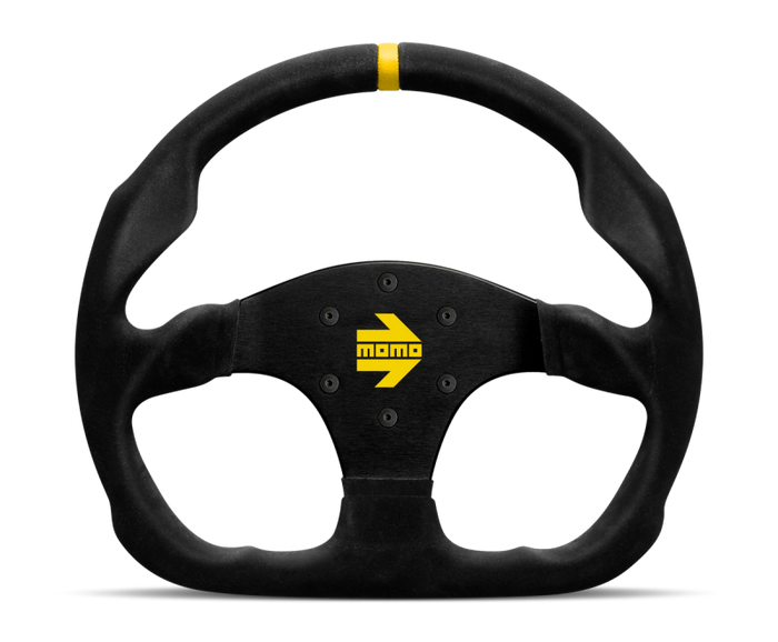 Momo MOD30 Steering Wheel 320 mm -  Black Suede/Black Spokes/1 Stripe