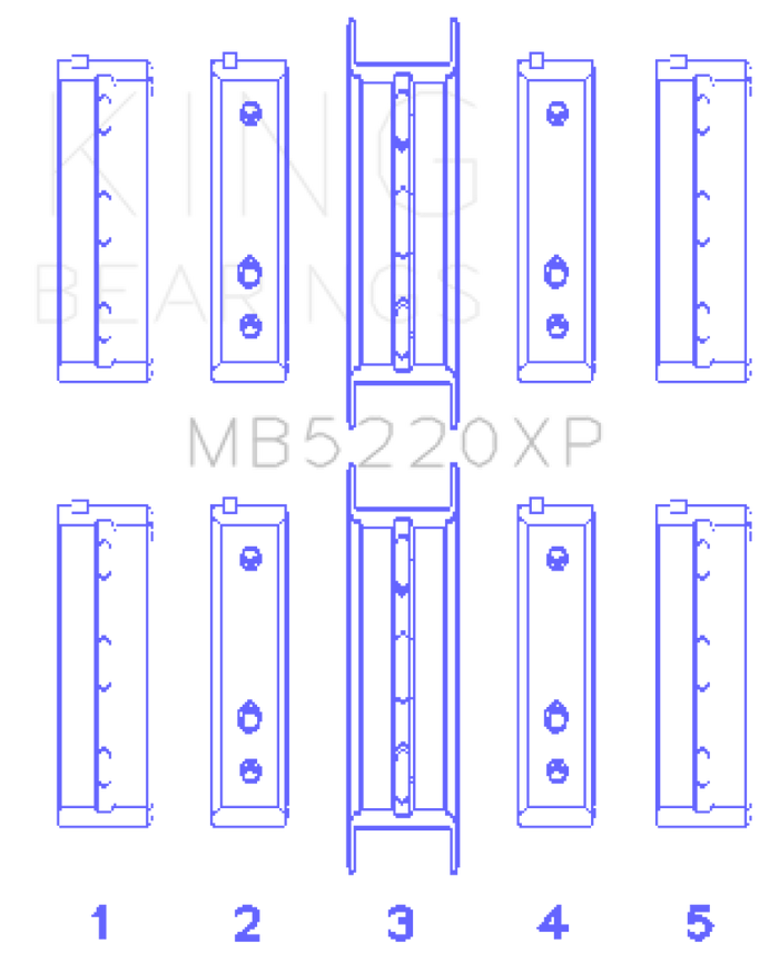 King Subaru WRX/STi EJ20 EJ22 EJ25 Flange #3 Position Performance Main Bearing Set - Size STD