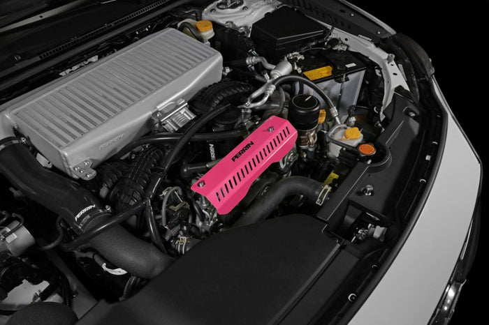 PERRIN 22-25 Subaru WRX Pulley Cover - Hyper Pink (SHORT - For Use w/PERRIN AOS)