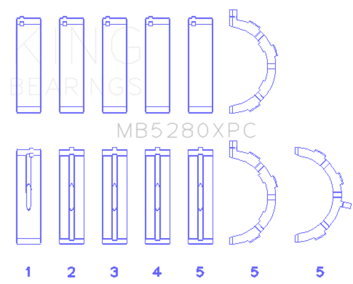King Engine Bearings Ford 4.6L/5.4L V8 SOHC Performance Coated Main Bearing Set - Size STD