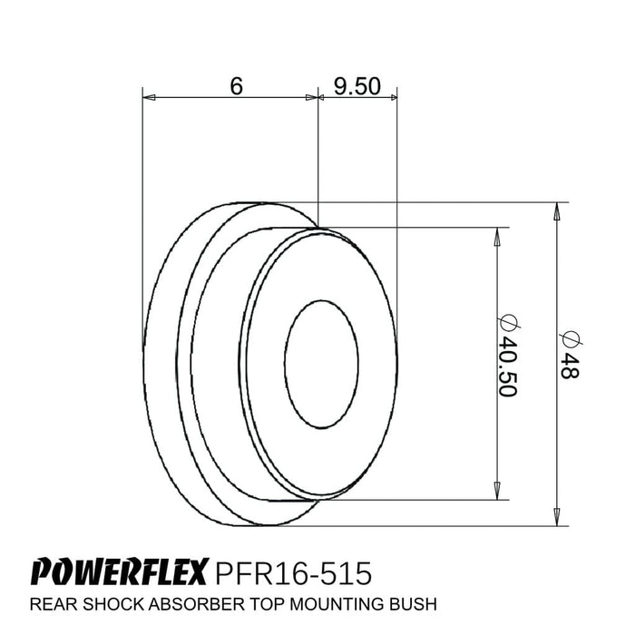 Powerflex-Fiat 500 Rear Shock Top Mount Bushing- at Damond Motorsports