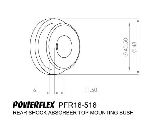 Powerflex-Fiat 500 Rear Shock Top Mount Bushing- at Damond Motorsports