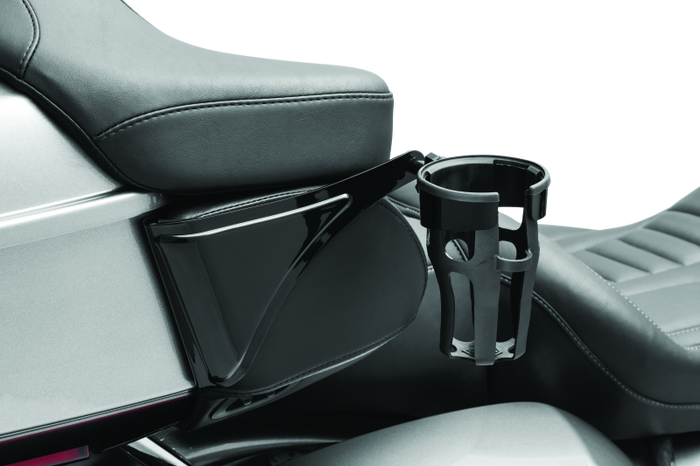 Kuryakyn Reflex Drink Holder Right Side HD Touring Passenger Mount 14 and Up Gloss Black