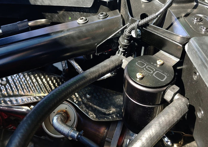 J&L 20-25 Chevrolet Corvette 6.2L LT2 Targa Top Passenger Side Oil Separator 3.0 - Black Anodize