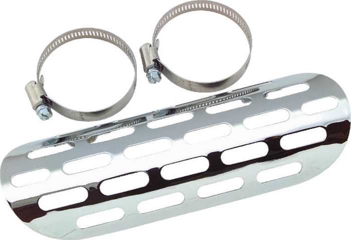 Bikers Choice Chrome Perforated Heat Shield Fits 1-3/4 to 2 Inch Pipe Custom