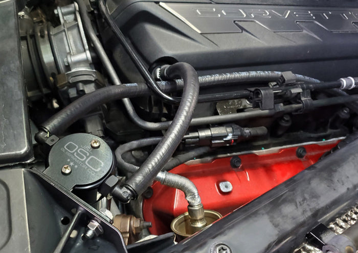 J&L 20-25 Chevrolet Corvette 6.2L LT2 Targa Top Passenger Side Oil Separator 3.0 - Black Anodize