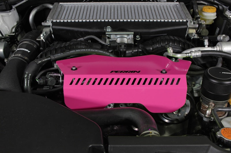 PERRIN 22-25 Subaru WRX Pulley Cover - Hyper Pink (TALL - For Use w/o PERRIN AOS)