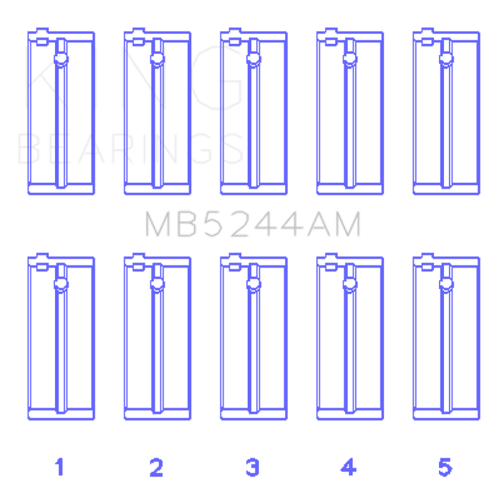 King Honda 91CI/1.5L D15A2/D15A3/D15B1/D15B2/D15B7/D15B8/D15Z1 Main Bearing Set - Size STD
