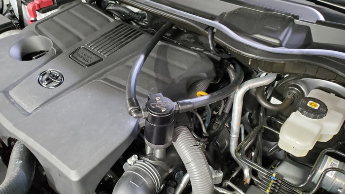 J&L 22-25 Toyota Tundra, 23-25 Sequoia 3.5L Turbo Oil Separator 3.0 Driver Side - Black Anodized