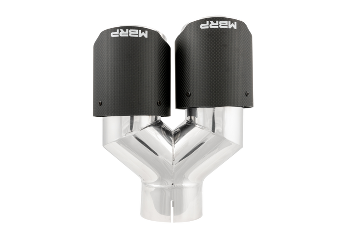 MBRP 3in ID / Dual 4in OD Out Staggered L 9.87in / R 9.37in Dual Wall Carbon Fiber Univ Exhaust Tip