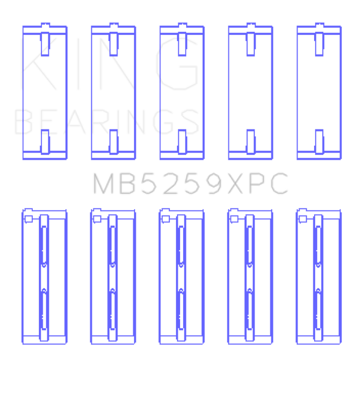 King Honda A-Series/B-Series/K-Series pMaxKote Performance Main Bearing Set - Size +.026mm