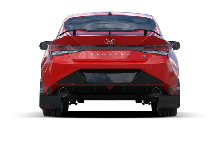 Rally Armor 22-23 Hyundai Elantra N & N Line Black UR Mud Flap w/Red Logo