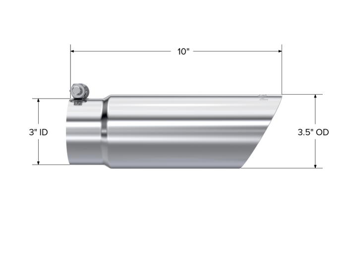 MBRP Universal Tip 3in O.D. Dual Wall Angled End 3 inlet 12 length