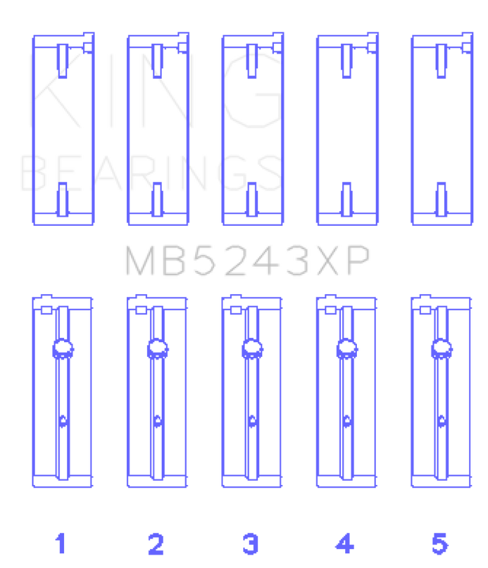 King Engine Bearings Nissan SR20DE/DET (2.0L) Performance Main Bearing Set - Size +0.25mm