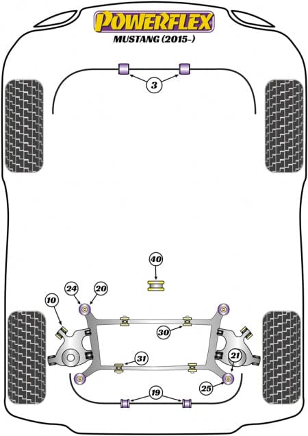 Powerflex-Ford Mustang Rear Subframe Rear Bushing Insert- at Damond Motorsports